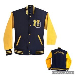 Mean Girls Cady Heron Mathletes Varsity Letterman Jacket Blue Yellow S Costume